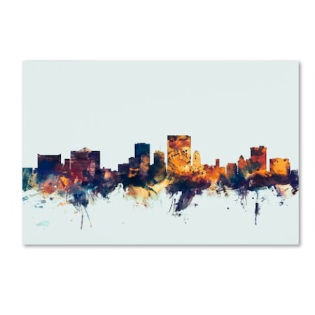 Michael Tompsett 'El Paso Texas Skyline Blue' Canvas Art,22x32